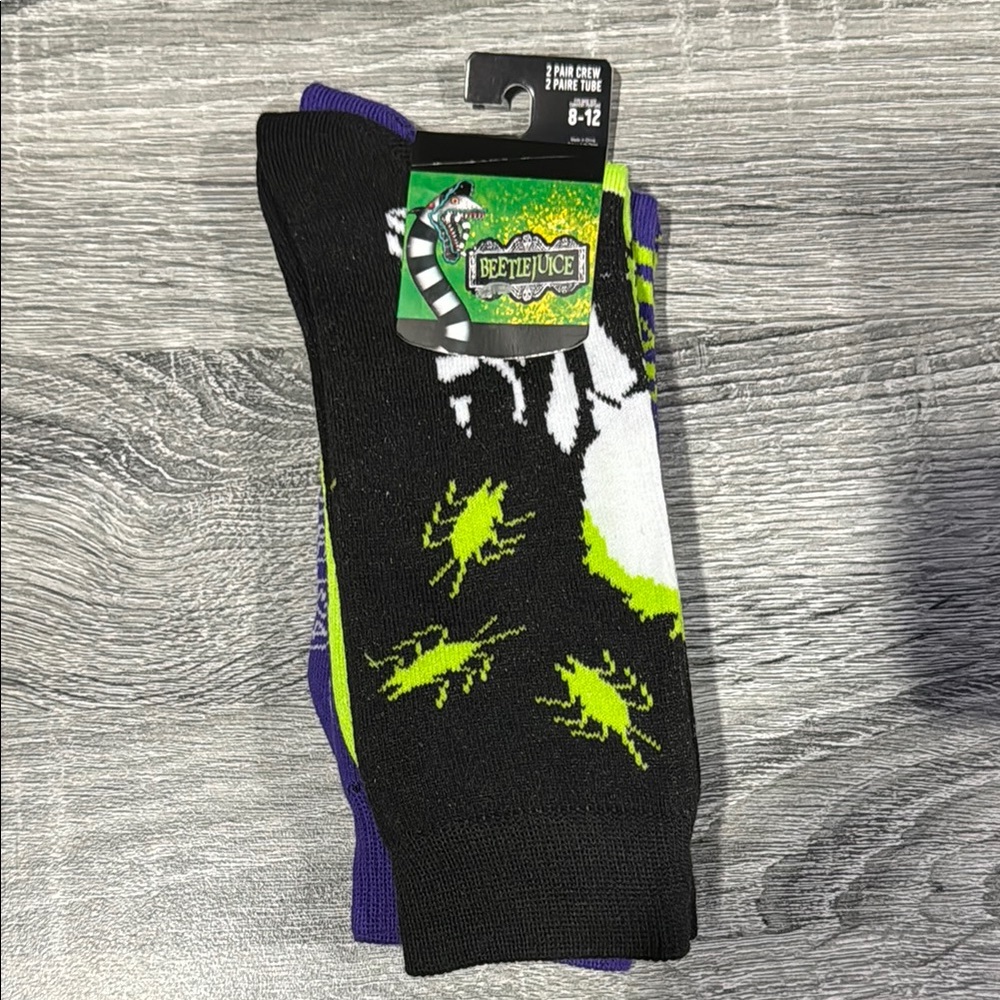 NEW: Beetlejuice Crew Socks - 2 Pairs